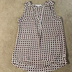 Daniel Rainn Women's Sleeveless Red Floral Top Blouse SZ M